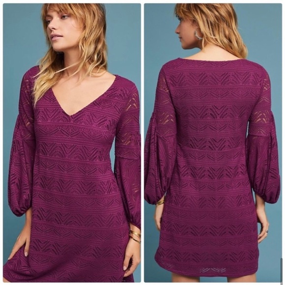 Anthropologie: Maeve | Laila Lace Purple Dress | Sz M - Picture 10 of 10